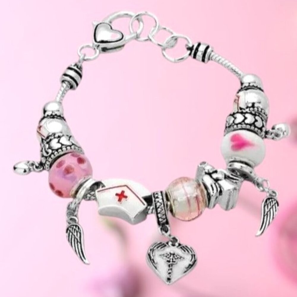 Nurse Charm Bracelet New Frontline Heroes Angels New RN LPN Medical Prof…